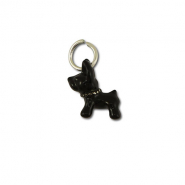 Metall Anhänger Hund Black-silver
