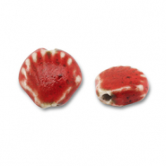 Perlen Keramik Muschel Red