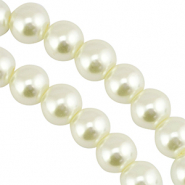 Glaswachsperlen 10mm Off white