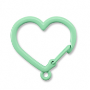 Farbiges Zubehör Schlüssel Anhänger Herz mit Öse Mint green