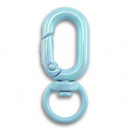 Farbiges Zubehör Schlüssel Anhänger Oval Light blue-AB coating
