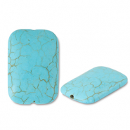 Perlen Keramik Rechteck Turquoise blue