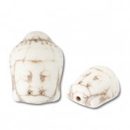 Perlen Keramik Buddha Off white
