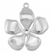 Stainless Steel - Rostfrei Stahl Anhänger Blume Silver