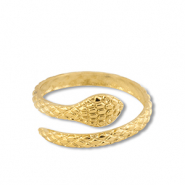 Ringe aus Stainless Steel - Rostfreiem Stahl Schlange Gold
