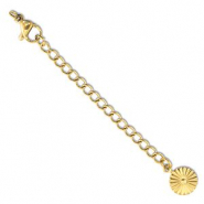 Stainless Steel - Rostfrei Stahl Schmuckzubehör Verlängerungsketten Set Blume mit Karabinerverschluss Gold
