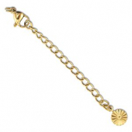 Stainless Steel - Rostfrei Stahl Schmuckzubehör Verlängerungsketten Set Blume mit Karabinerverschluss Gold