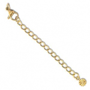 Stainless Steel - Rostfrei Stahl Schmuckzubehör Verlängerungsketten Set Blume mit Karabinerverschluss Gold