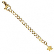 Stainless Steel - Rostfrei Stahl Schmuckzubehör Verlängerungsketten Set Stern mit Karabinerverschluss Gold