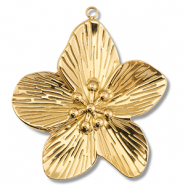 Stainless Steel - Rostfrei Stahl Anhänger Blume Gold