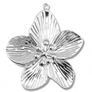 Stainless Steel - Rostfrei Stahl Anhänger Blume Silver