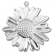 Stainless Steel - Rostfrei Stahl Anhänger Blume Silver