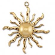 Stainless Steel - Rostfrei Stahl Anhänger Sonne Gold