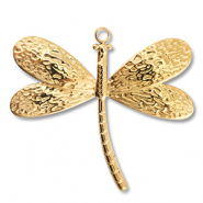 Stainless Steel - Rostfrei Stahl Anhänger Libelle Gold