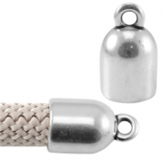 Metall DQ Endkappen mit Öse Antique silver