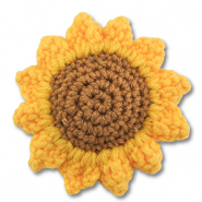 Gehäkelte Sunnenblume Yellow-brown