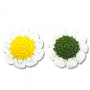 Gehäkelte Gänseblümchen White-yellow-green