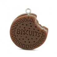 Resin Anhänger Cookie Brown-white