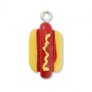 Resin Anhänger Hot Dog Dark red-yellow