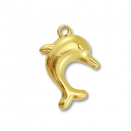 Stainless Steel - Rostfrei Stahl Anhänger Delfin Gold