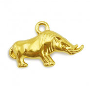 Stainless Steel - Rostfrei Stahl Anhänger Nashorn Gold