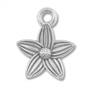 Stainless Steel - Rostfrei Stahl Anhänger Blume Silver