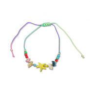 Trendy Fusskettchen Gemischte Perlen Multicolour-gold