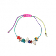 Trendy Fusskettchen Gemischte Perlen Multicolour-gold