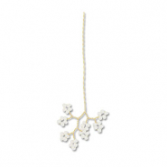 Anhänger Glasperlen Blume Gold-white