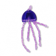 Anhänger Glasperlen Qualle Blue-purple-transparent purple lined AB