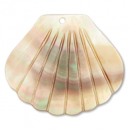 Muschel Anhänger Jakobsmuschel White (Naturliche Farbe Muschel)-brown