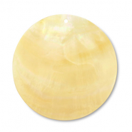 Muschel Anhänger Rund White (Naturliche Farbe Muschel)-ochre yellow