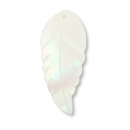 Muschel Anhänger Blatt White (Naturliche Farbe Muschel)