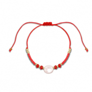 Trendy Armbänder Gemischte Perlen Red-white-gold