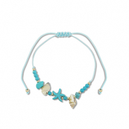 Trendy Armbänder Gemischte Perlen Turquoise-gold