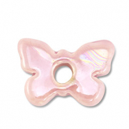 DQ Griechische Keramik Perlen Schmetterling Light pink