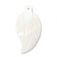 Muschel Anhänger Blatt White (Naturliche Farbe Muschel)