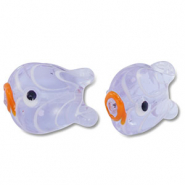 Handbemalt Glasperlen Fisch Purple-orange