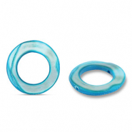 Muschel Perlen 20mm Rund Blue