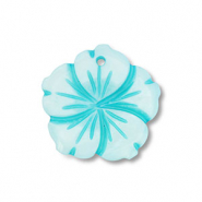 Muschel Anhänger Blume Light blue