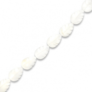 Muschel Perlen Blatt Off white