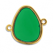 Metall Anhänger DQ Zwischenstück Green-Gold (Nickelfrei)