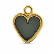 Metall Anhänger DQ Herz Black-Gold (Nickelfrei)