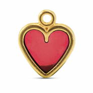 Metall Anhänger DQ Herz Red-Gold (Nickelfrei)