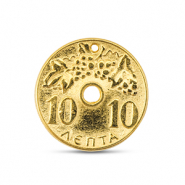 Metall Anhänger DQ Münze Gold (Nickelfrei)