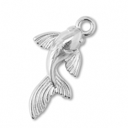 Metall Anhänger DQ Fisch Antik silber (Nickelfrei)