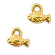 Metall Anhänger DQ Fisch Gold (Nickelfrei)