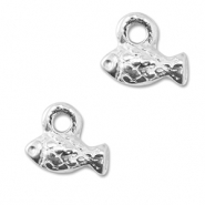 Metall Anhänger DQ Fisch Antik silber (Nickelfrei)