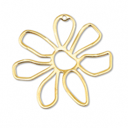 Metall Anhänger DQ Blume Gold (Nickelfrei)