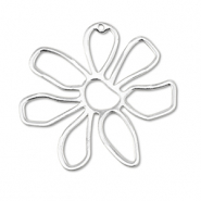 Metall Anhänger DQ Blume Antik silber (Nickelfrei)